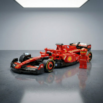 Rode F1 Raceauto SF-24 Bouwblokset met Bestuurder