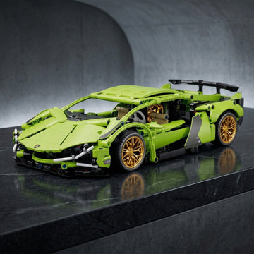 Groene Supercar Lamborghini Sián 1:14 Schaal Bouwblokset