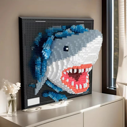 3D Wandkunst Dieren Bouwset – Ingelijst Schaalmodel van Bouwblokken