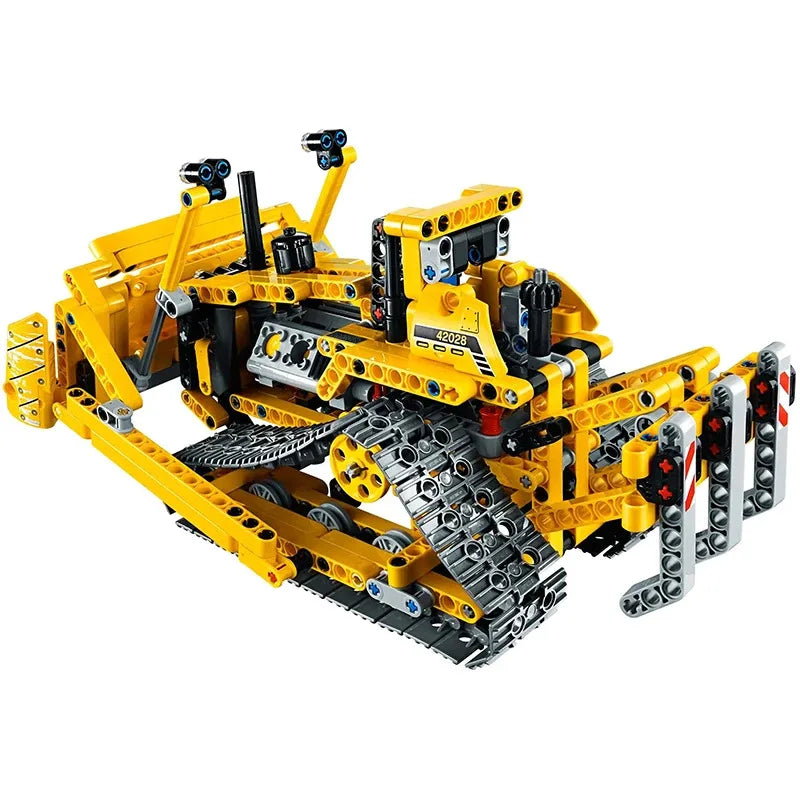 Bulldozer 2-in-1 Bouwset – Bouwvoertuig Schaalmodel van Bouwblokken