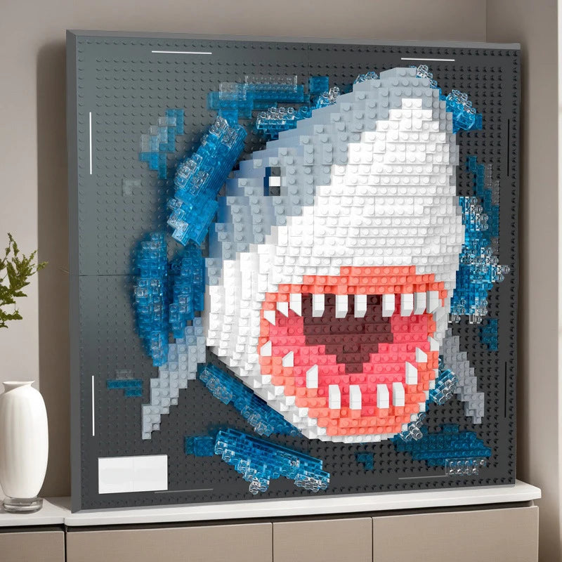 3D Wandkunst Dieren Bouwset – Ingelijst Schaalmodel van Bouwblokken